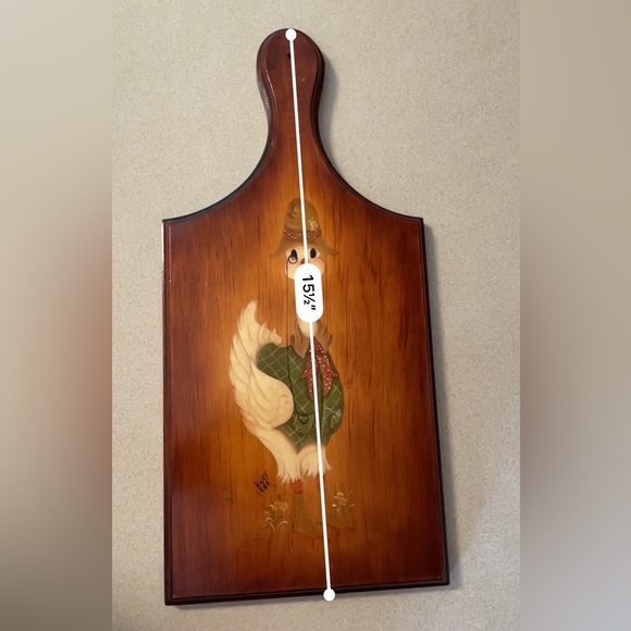 Vintage Hand Painted Bread Board 1986 Country Dressed Goose Decorative - Picture 6 of 6